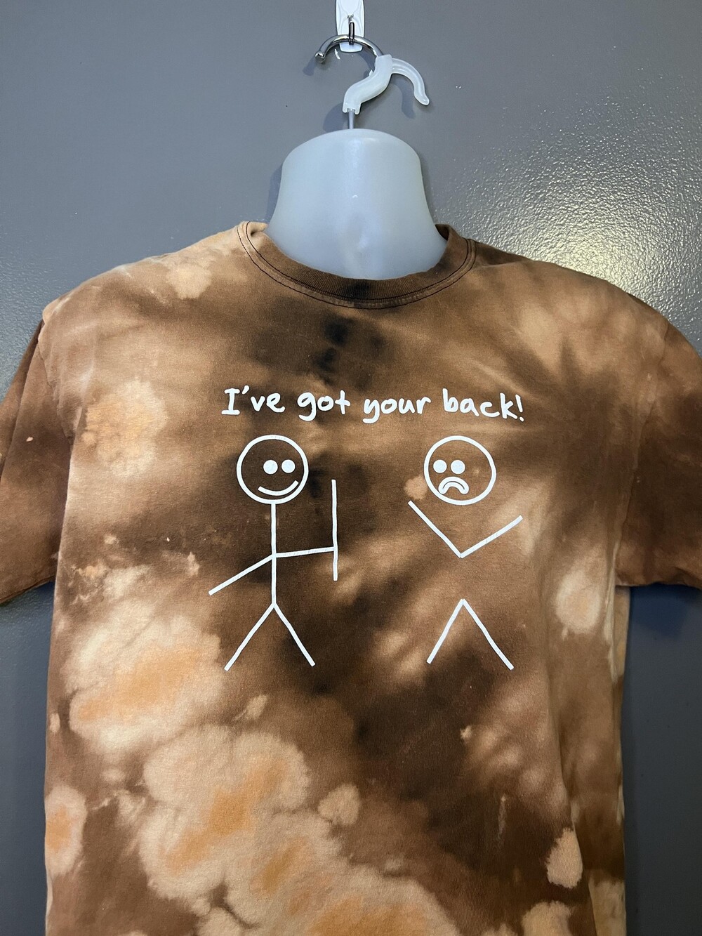Feelin Good Tees Shirt Mens Large Brown Tie Dye Ive Got Your Back Graphic Tee